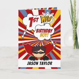 tecknad av den första dagstidningen Superhjälte Te Kort