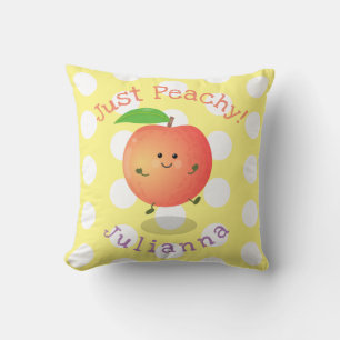 Tecknad av den putriska peach- i Cute lycklig Kudde