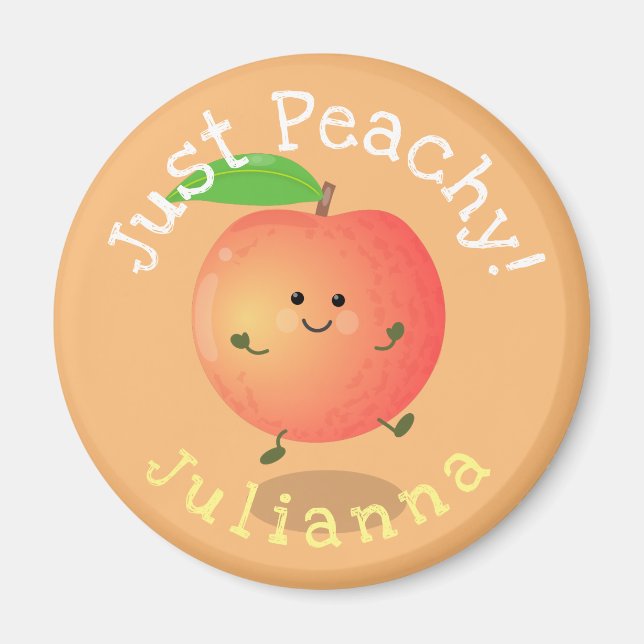 Tecknad av den putriska peach- i Cute lycklig Magnet (Framsidan)