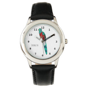 Tecknad av den relevanta quetzala fågelfågeln armbandsur