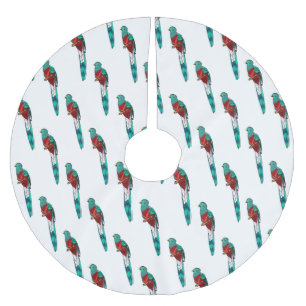Tecknad av den relevanta quetzala fågelfågeln julgransmatta borstad polyester