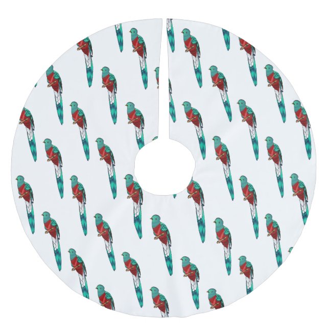 Tecknad av den relevanta quetzala fågelfågeln julgransmatta borstad polyester (Framsidan)