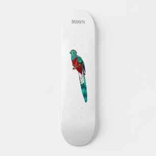 Tecknad av den relevanta quetzala fågelfågeln mini skateboard bräda 18,5 cm
