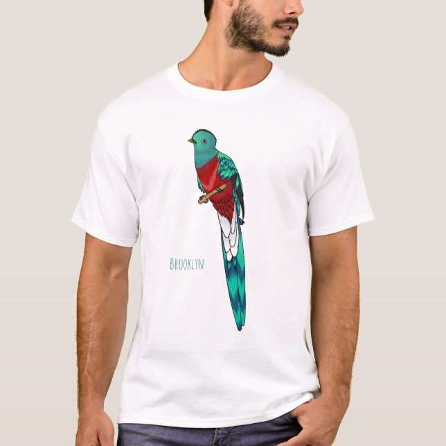 Tecknad av den relevanta quetzala fågelfågeln t shirt (Framsida)