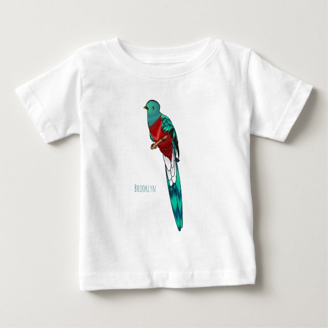 Tecknad av den relevanta quetzala fågelfågeln t shirt (Framsida)