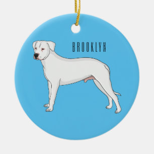 Tecknad av Dogo Argentino-hund Julgransprydnad Keramik
