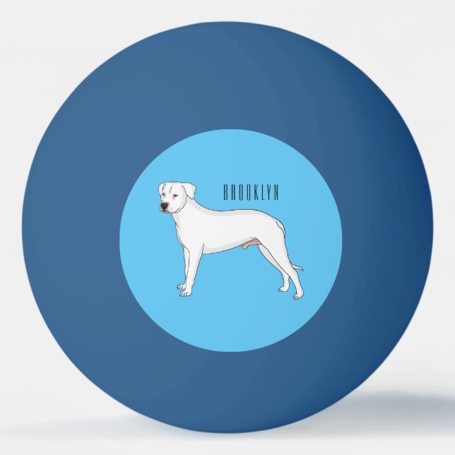 Tecknad av Dogo Argentino-hund Pingisboll (Framsidan)