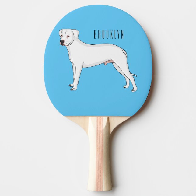 Tecknad av Dogo Argentino-hund Pingisracket (Framsidan)