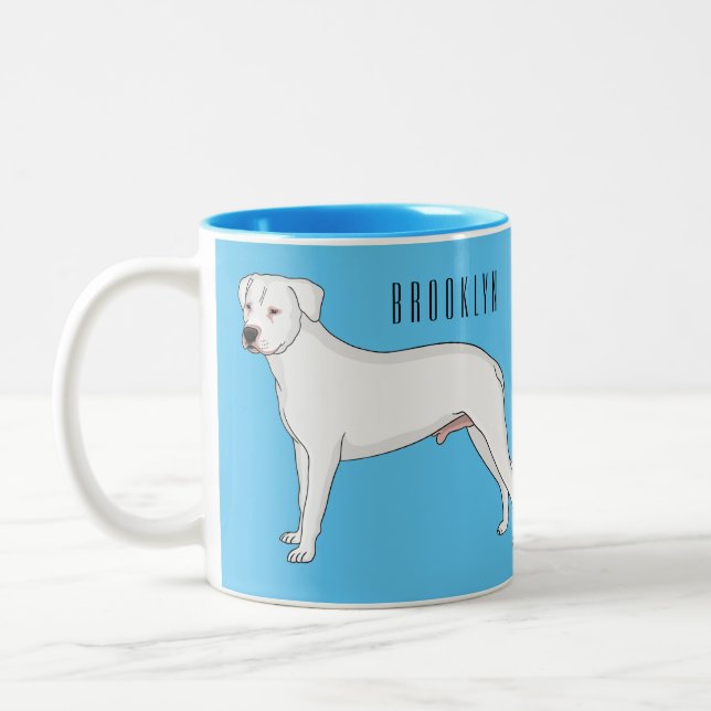 Tecknad av Dogo Argentino-hund Två-Tonad Mugg (Vänster)