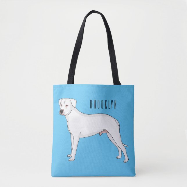 Tecknad av Dogo Argentino-hund Tygkasse (Framsida)