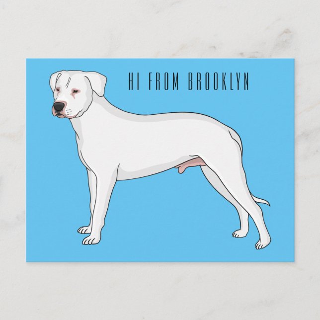 Tecknad av Dogo Argentino-hund Vykort (Framsida)