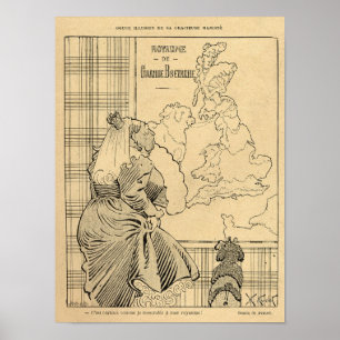 Tecknad av drottningen Victoria från Le Rire Poster