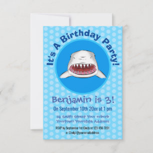 tecknad av elaket för Underbart vitt haj Inbjudningar