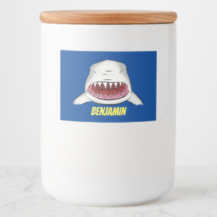 tecknad av elaket för Underbart vitt haj Mat Etiketter