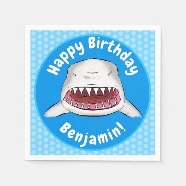 tecknad av elaket för Underbart vitt haj Pappersservett (Framsidan)