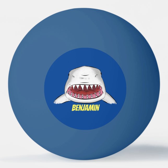 tecknad av elaket för Underbart vitt haj Pingisboll (Framsidan)