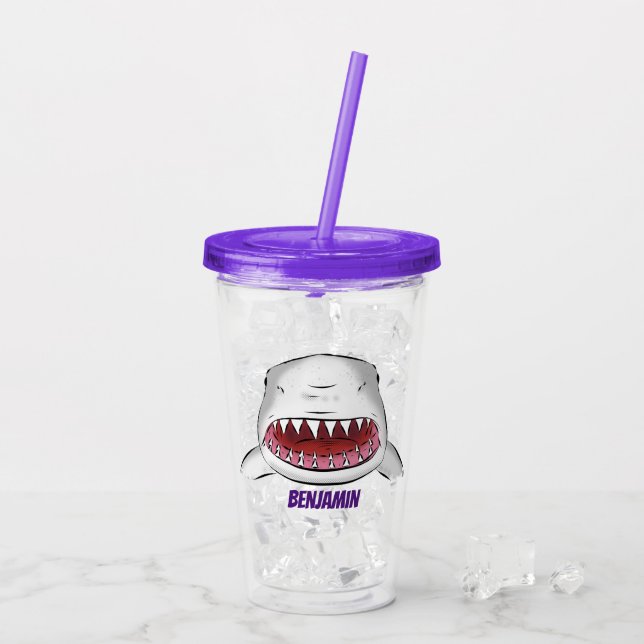 tecknad av elaket för Underbart vitt haj Take Away Mugg (Baksida Ice)
