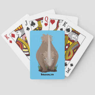 Tecknad av elasmotherium med lutygul rhino casinokort
