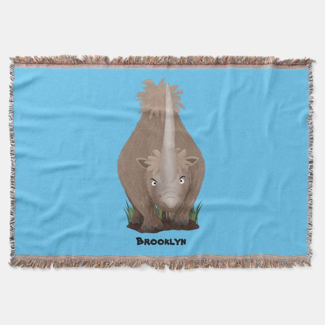 Tecknad av elasmotherium med lutygul rhino filt (Framsidan)