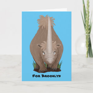 Tecknad av elasmotherium med lutygul rhino kort