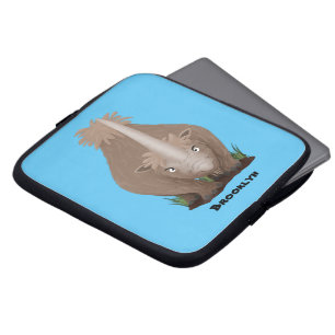 Tecknad av elasmotherium med lutygul rhino laptop fodral