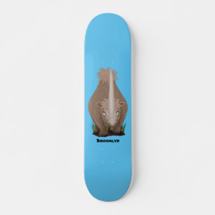 Tecknad av elasmotherium med lutygul rhino mini skateboard bräda 18,5 cm