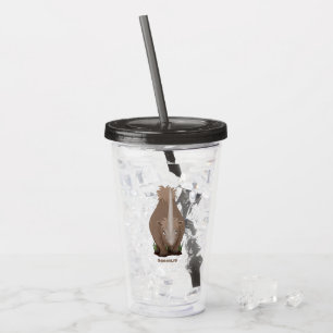 Tecknad av elasmotherium med lutygul rhino take away mugg
