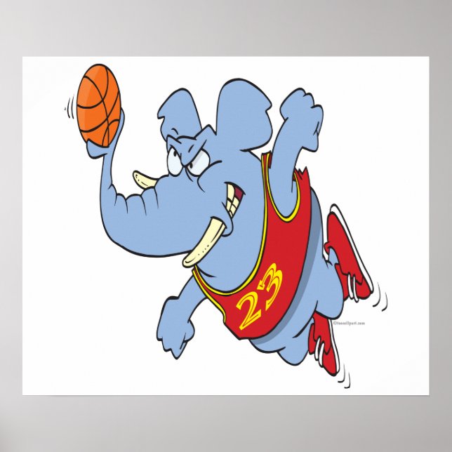 tecknad av elefant från basketboll poster (Framsidan)
