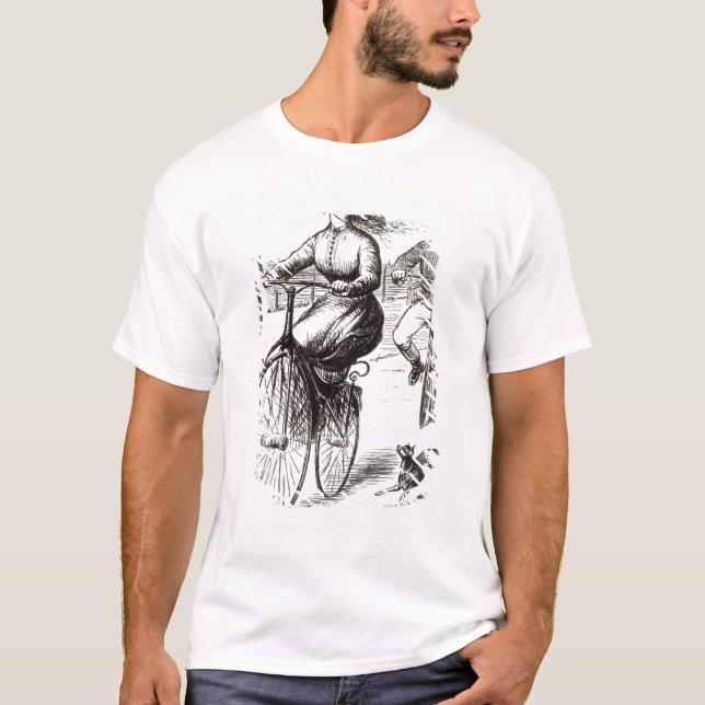 Tecknad av en dam på en Velocipede, 1869 Tee Shirt (Framsida)