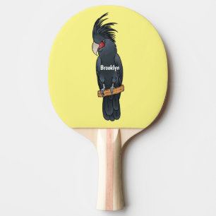 tecknad av fågel i handflatan pingisracket