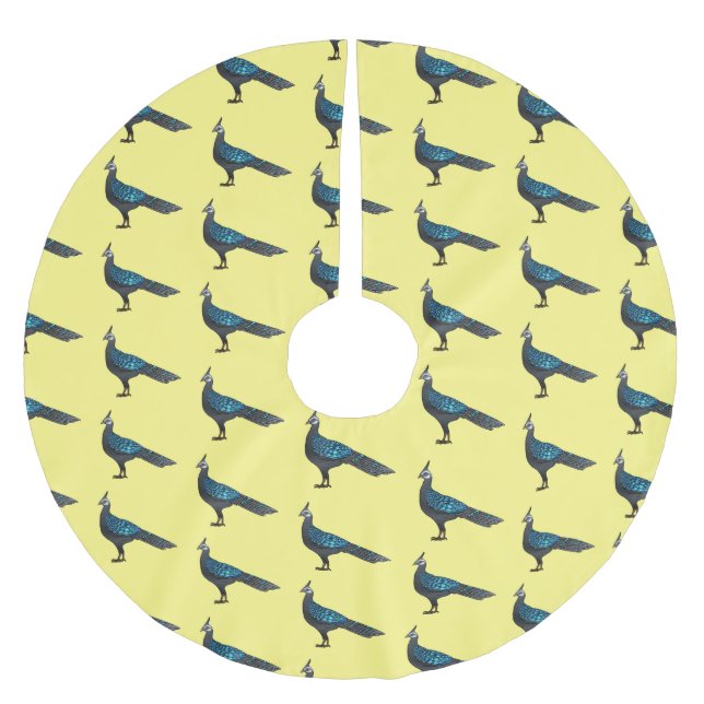 Tecknad av fågelfasan i Palawan-pjäsen Julgransmatta Borstad Polyester (Framsidan)