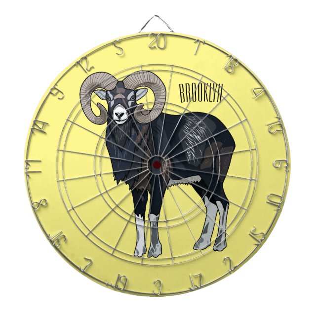 Tecknad av får från Mouflon Darttavla (Framsidan)