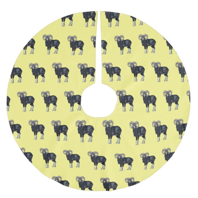 Tecknad av får från Mouflon Julgransmatta Borstad Polyester (Framsidan)