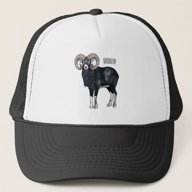 Tecknad av får från Mouflon Keps (Framsida)