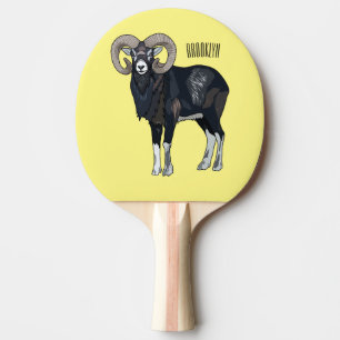 Tecknad av får från Mouflon Pingisracket