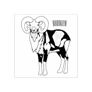 Tecknad av får från Mouflon Stämpel