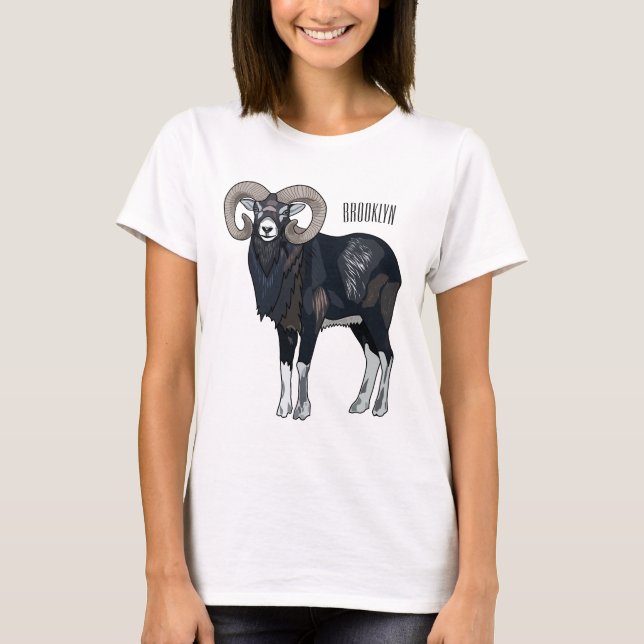Tecknad av får från Mouflon T Shirt (Framsida)