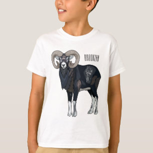 Tecknad av får från Mouflon T Shirt
