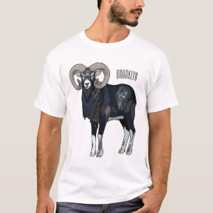 Tecknad av får från Mouflon T Shirt