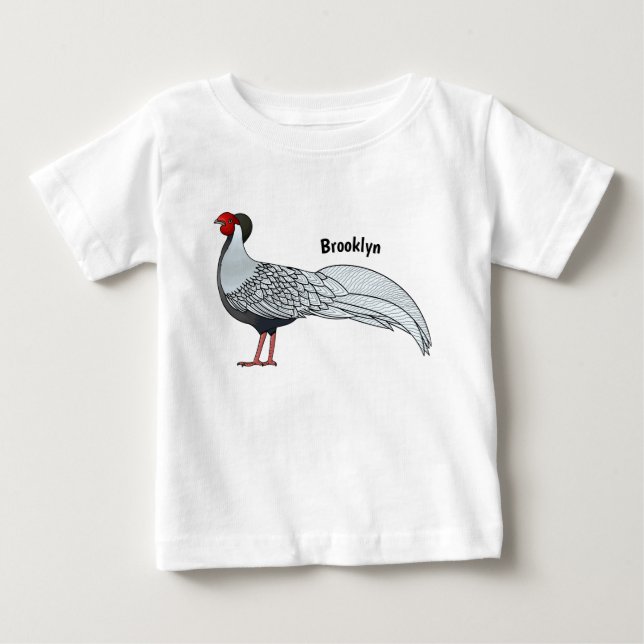 tecknad av fasadfåglar i silver t shirt (Framsida)