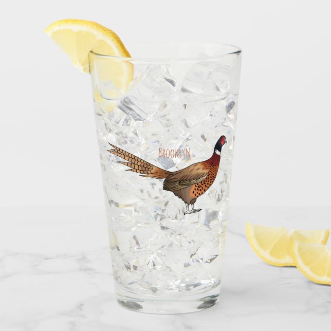 tecknad av fasaner med ring-haltig fasan glaskopp (Framsida Ice)