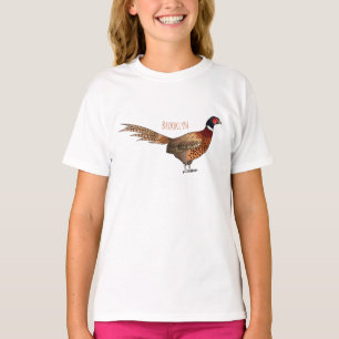 tecknad av fasaner med ring-haltig fasan t shirt