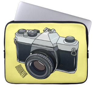 Tecknad av filmkamera laptop fodral