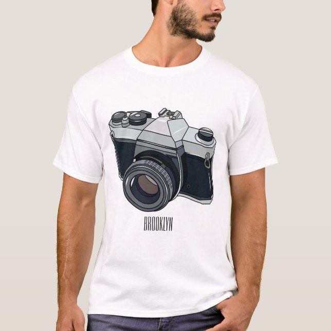 Tecknad av filmkamera t shirt (Framsida)
