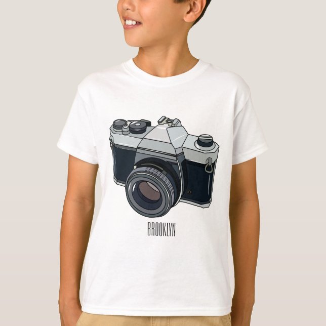 Tecknad av filmkamera t shirt (Framsida)