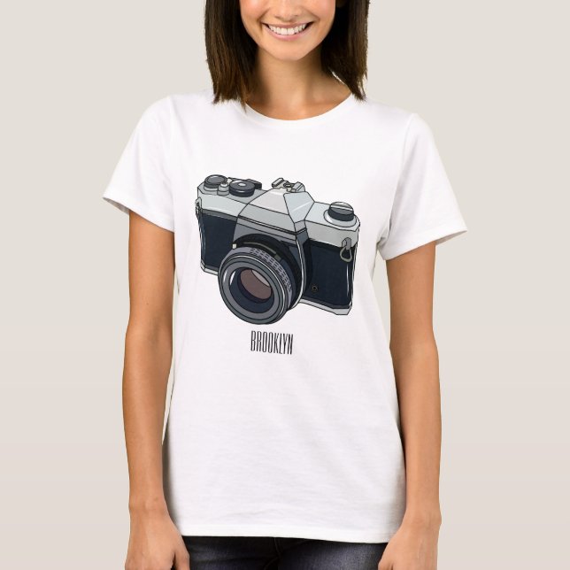 Tecknad av filmkamera t shirt (Framsida)