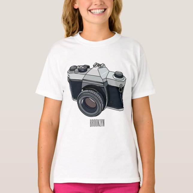 Tecknad av filmkamera t shirt (Framsida)