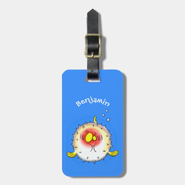 Tecknad av fisk av porcupin bagagebricka (Vertikal Framsida)