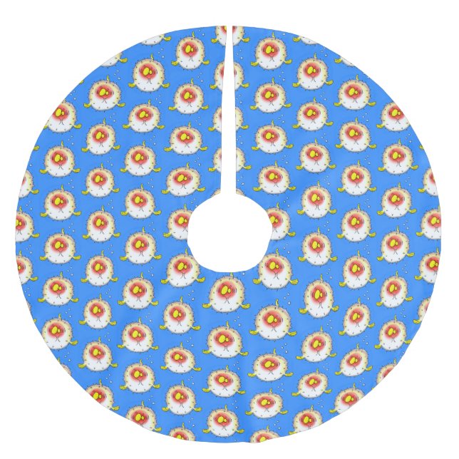 Tecknad av fisk av porcupin julgransmatta borstad polyester (Framsidan)