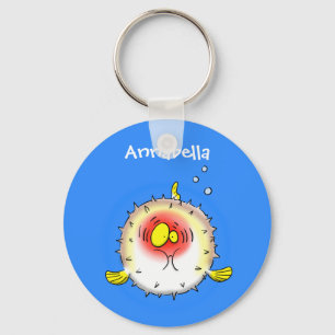 Tecknad av fisk av porcupin nyckelring